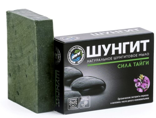 Природная аптека Шунгит натуральное шунгитовое мыло, мыло, 100 г, 1 шт, Сила тайги фото