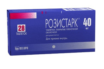 Розистарк, 40 мг, таблетки, покрытые пленочной оболочкой, 28 шт. фото