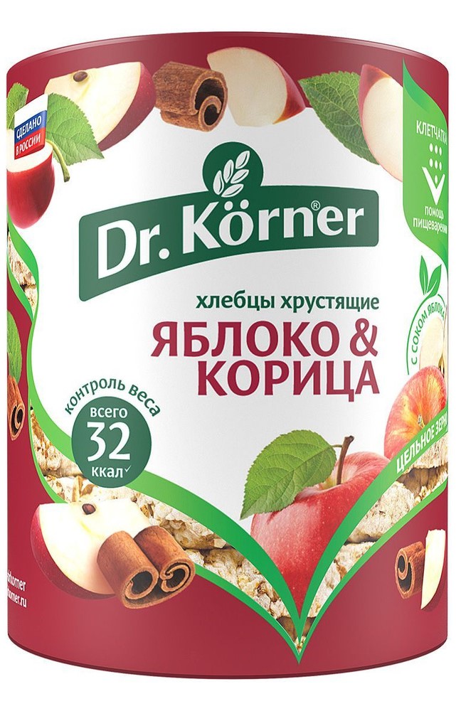 Доктор Кернер Хлебцы Злаковый Коктейль, хлебцы, 90 г, 1 шт, яблоко + корица фото