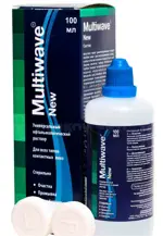 Multiwave New, универсальный офтальмологический раствор, 100 мл, 1 шт, с контейнером, для ухода за контактными линзами фото