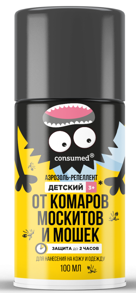 Консумед аэрозоль-репеллент детский от комаров, москитов и мошек, аэрозоль, 100 мл, 1 шт. фото