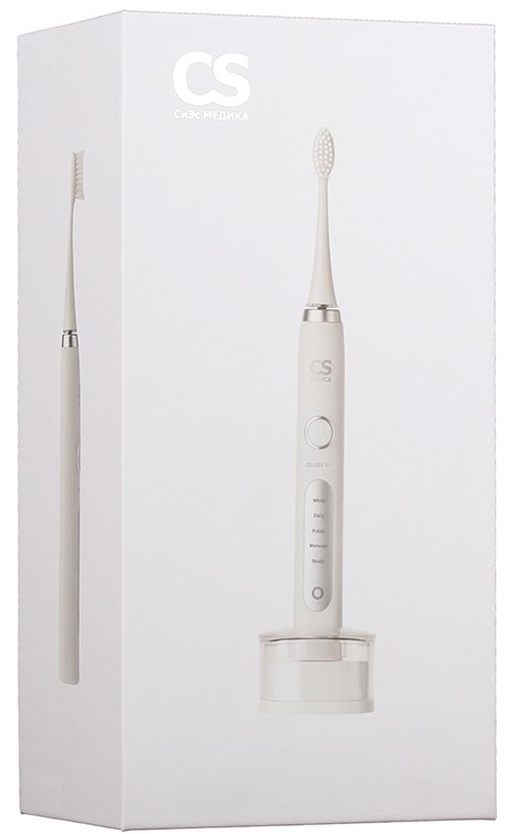 CS Medica CS-333-WT, щетка зубная электрическая, 1 шт, белого цвета фото