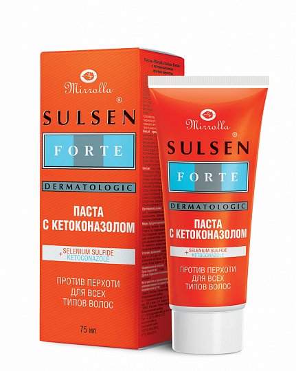 Mirrolla Сульсен форте с кетоконазолом, 2 %, паста для местного применения, 75 мл, 1 шт, против перхоти фото