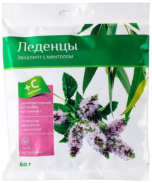 Доктор Столетов Леденцы с витамином C, 60 г, 1 шт, ментол + эвкалипт фото