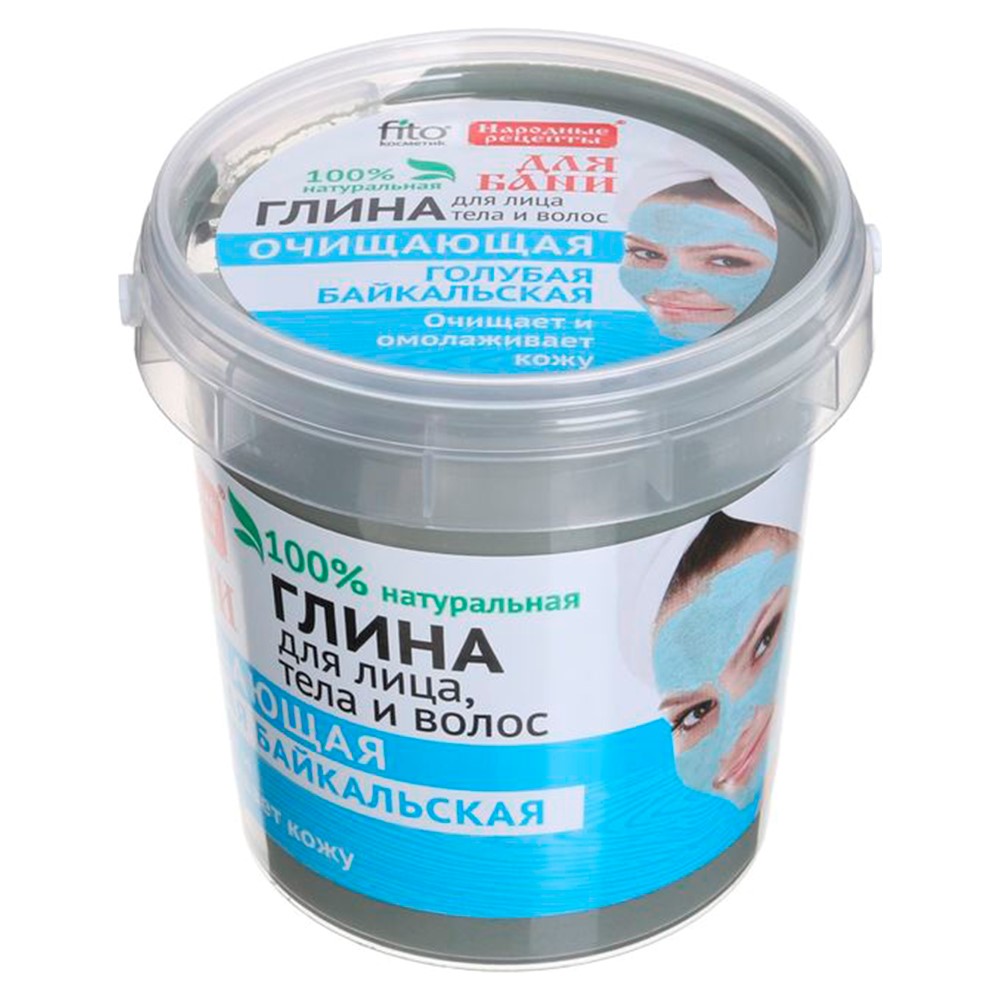 Народные рецепты Глина голубая байкальская, 155 мл, 1 шт. фото
