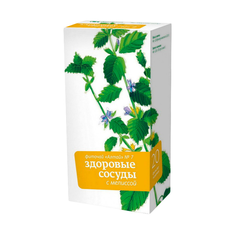 Фиточай Алтай №7 Здоровые сосуды с мелиссой, фиточай, 2 г, 20 шт. фото