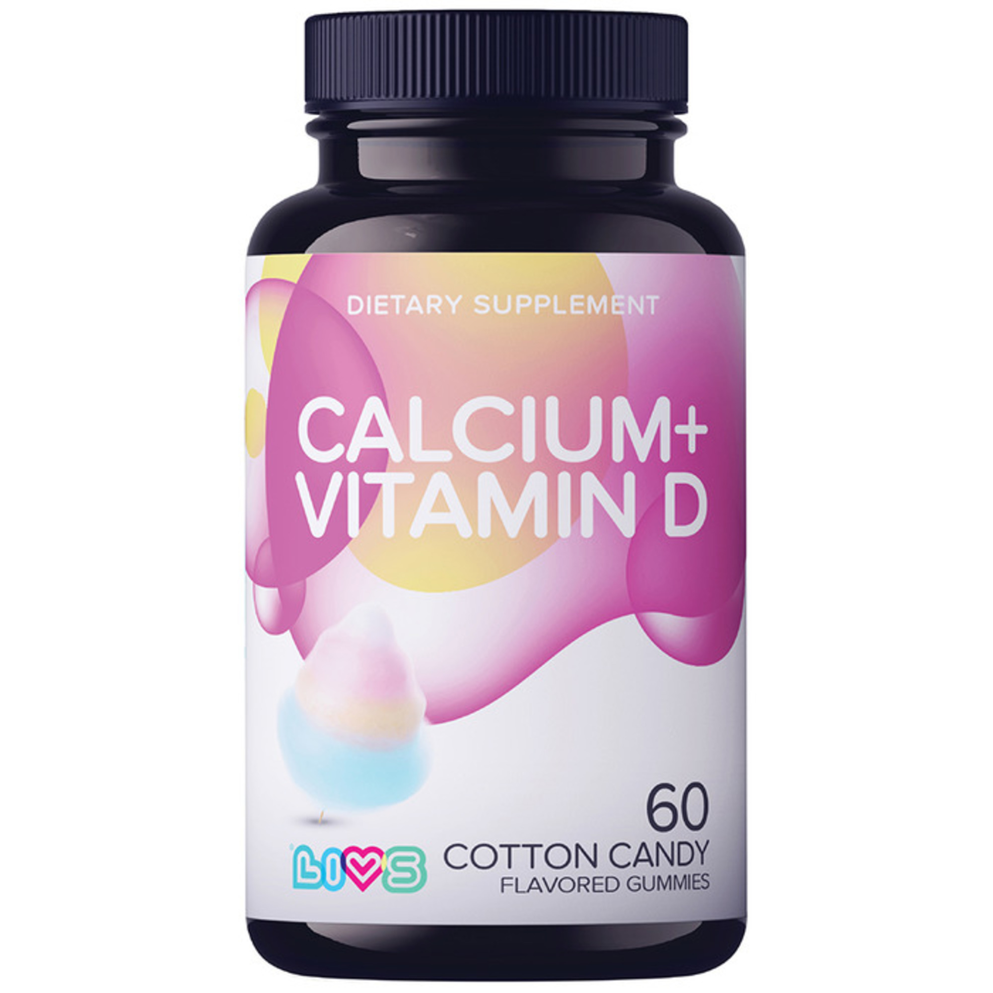 Livs Кальций + Витамин Д3, пектиновые мармеладные пастилки, 60 шт, со вкусом сахарной ваты фото