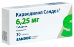Карведилол Сандоз, 6.25 мг, таблетки, 30 шт. фото 2
