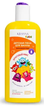Krassa Kids Пена для ванны для детей, пена для ванн, 250 мл, 1 шт, фруктовый микс фото