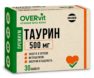 OVERvit Таурин, 500 мг, капсулы, 30 шт. фото