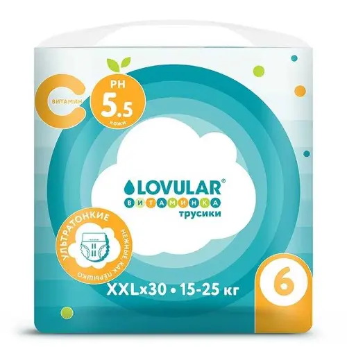 Lovular Витаминка трусики-подгузники детские, 15-25 кг, 30 шт. фото