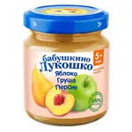 Бабушкино Лукошко детское пюре, пюре, 100 г, 1 шт, яблоко + груша + персик фото