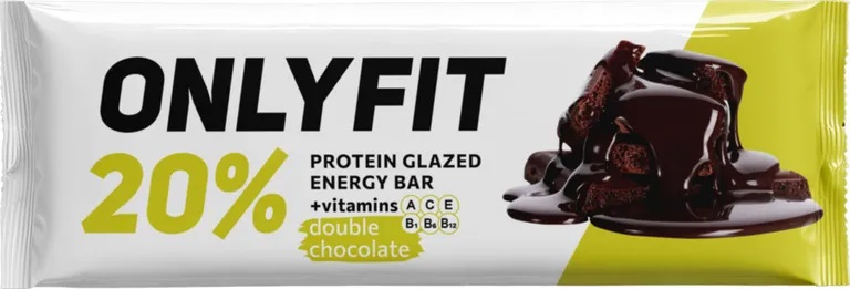 Onlyfit Батончик протеиновый глазированный, батончик, 40 г, 1 шт, двойной шоколад фото