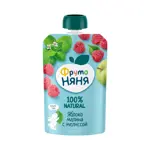 Фрутоняня детское пюре, пюре, 90 г, 1 шт, яблоко + малина + мелисса фото