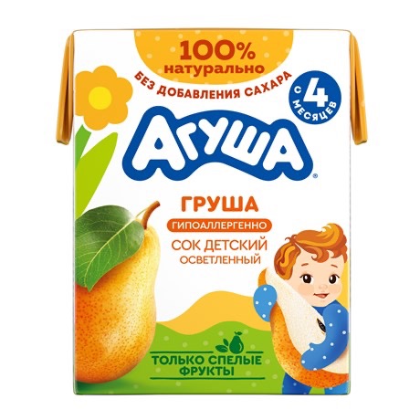 Агуша детский сок, сок, 200 мл, 1 шт, груша фото