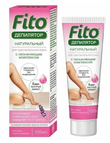FitoКосметик Крем-депилятор для чувствительной кожи, крем-депилятор, 100 мл, 1 шт, алоэ вера и масло лаванды фото