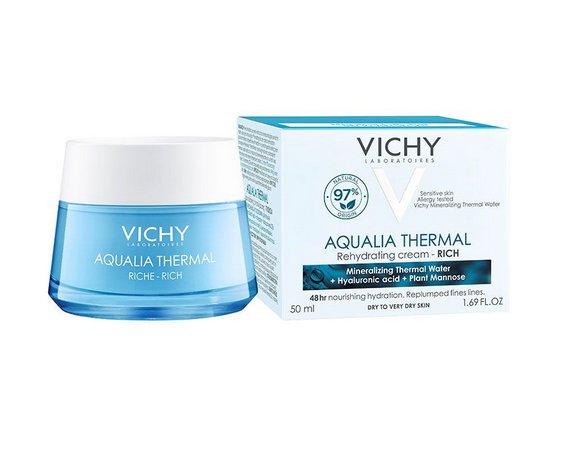 Vichy Aqualia Thermal насыщенный крем динамическое увлажнение, крем для лица, 50 мл, 1 шт, для сухой и очень сухой кожи фото