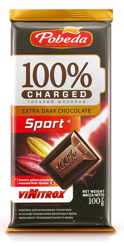 Победа Чаржед шоколад горький Sport, 100 г, 1 шт. фото