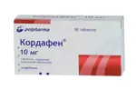 Кордафен, 10 мг, таблетки, покрытые пленочной оболочкой, 50 шт. фото