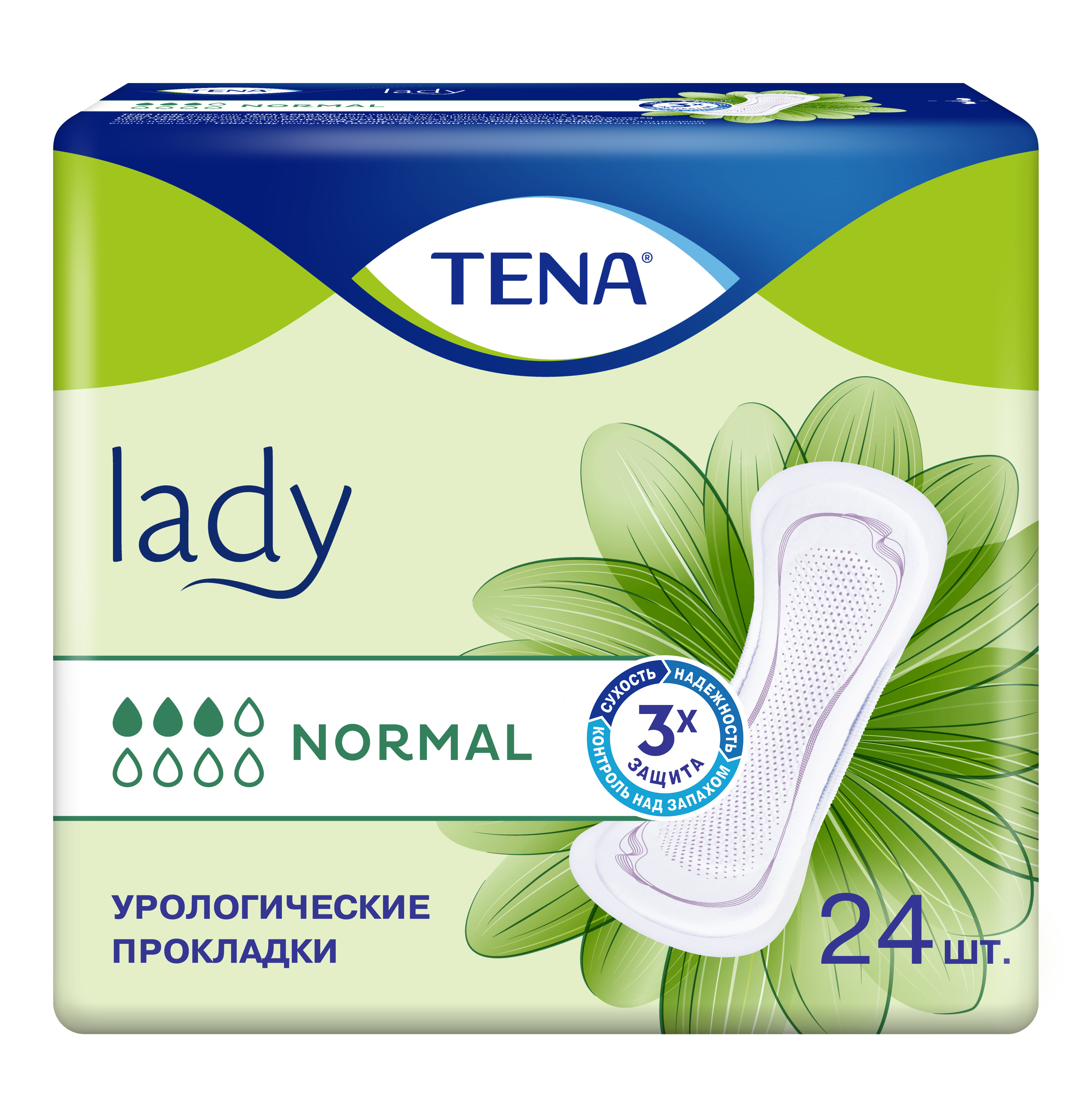 Tena Lady Normal Прокладки урологические, прокладки урологические, 24 шт, 3 капли фото