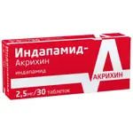 Индапамид-Акрихин, 2.5 мг, таблетки, покрытые оболочкой, 30 шт. фото 3