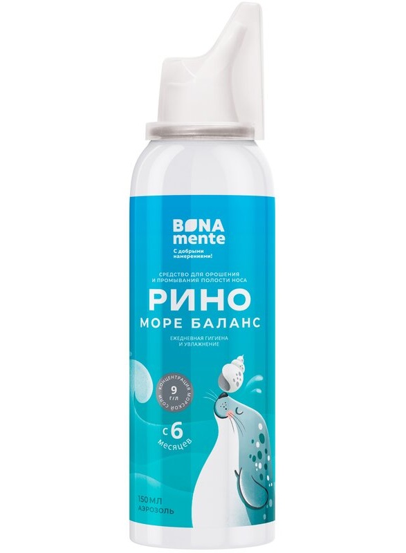 Bona Mente! Риноморе Баланс средство гигиеническое для местного применения, 9 г/л, раствор для местного применения, 150 мл, 1 шт. фото