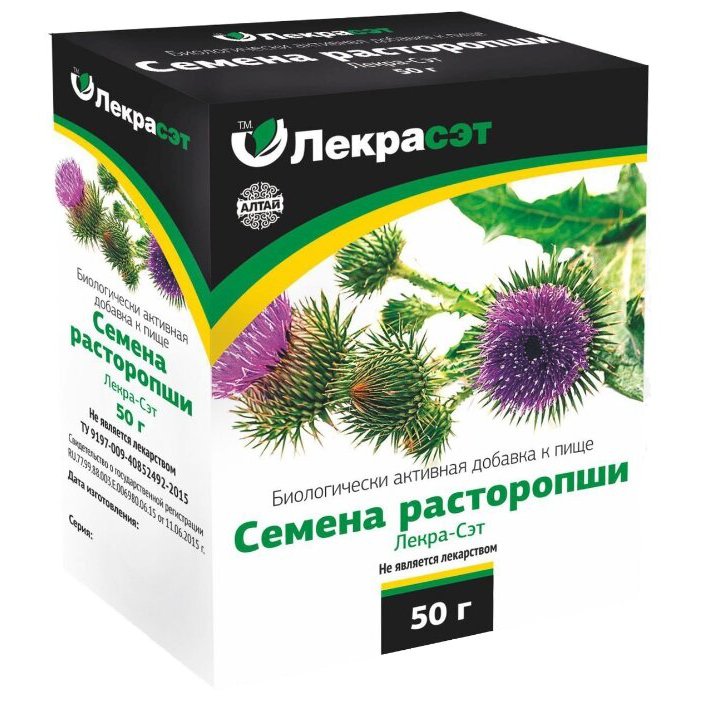 Семена расторопши Лекра-СЭТ, сырье растительное цельное, 50 г, 1 шт. фото