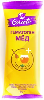 Coriota Гематоген народный, плитка, 40 г, 1 шт, медовый фото