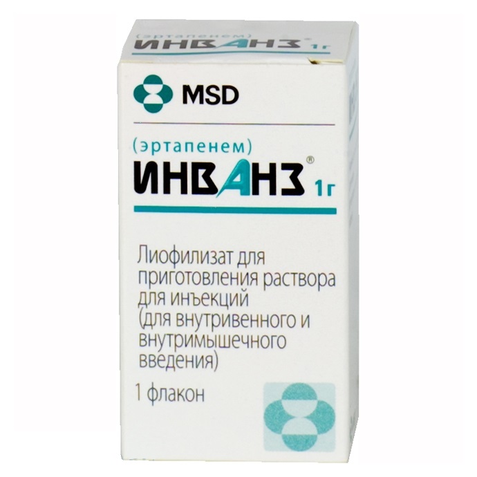 Инванз, 1 г, лиофилизат для приготовления раствора для инъекций, 20 мл, 1 шт. фото