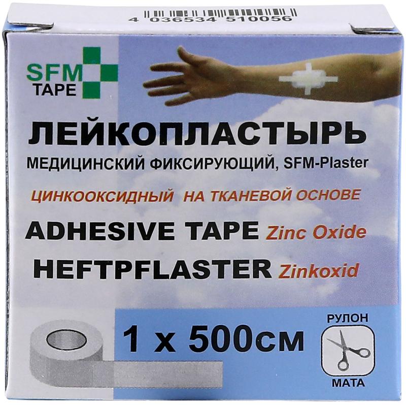 SFM-Plaster Пластырь фиксирующий, 1 см х 500 см, 1 шт, тканевая основа фото