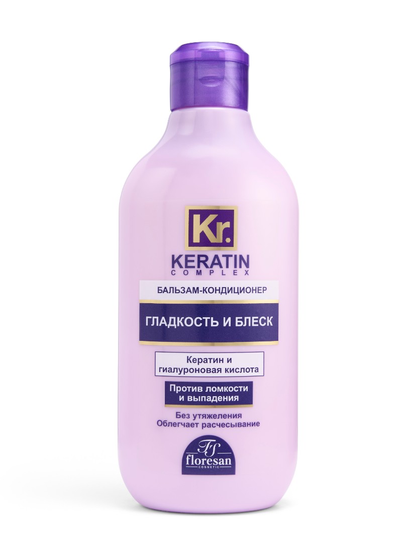 Floresan Keratin complex Бальзам-кондиционер Гладкость и блеск, бальзам-кондиционер, 300 мл, 1 шт, арт. Ф-585 фото