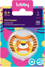 Lubby Пустышка латексная со скошенным соском, 6+ мес, 1 шт, арт. 28556 фото