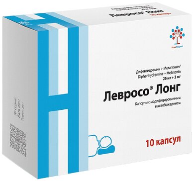 Левросо Лонг, 25 мг+3 мг, капсулы с модифицированным высвобождением, 10 шт. фото