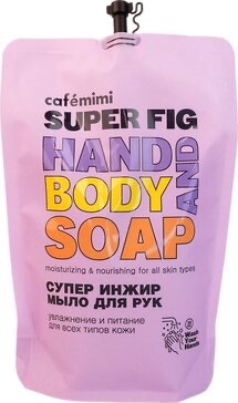 Cafe mimi жидкое мыло для рук Супер инжир, мыло, 450 мл, 1 шт, рефил фото