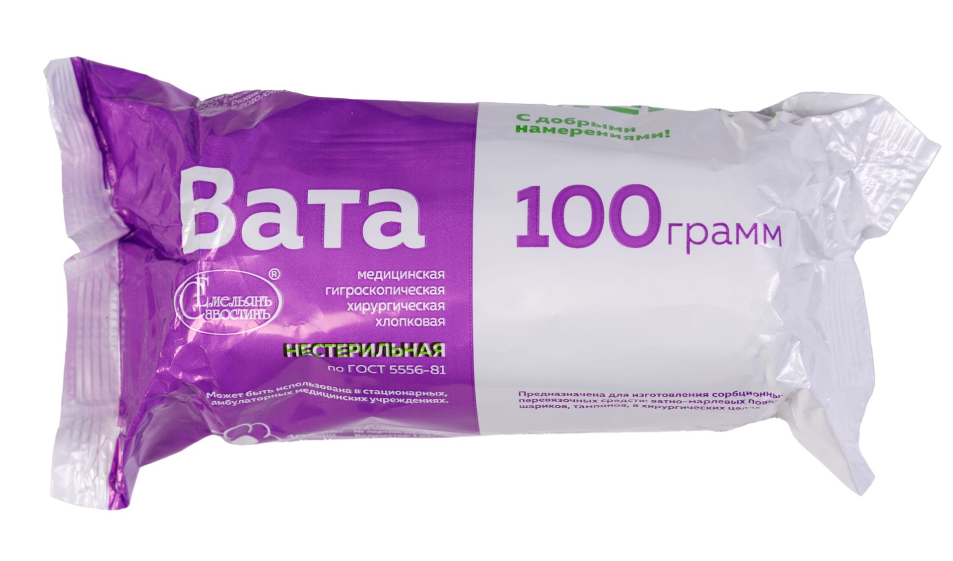 Bona Mente! Вата хирургическая, 100 г, 1 шт, нестерильно фото