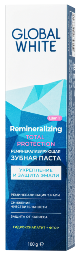Global White Зубная паста реминерализирущая, паста зубная, 100 г, 1 шт. фото
