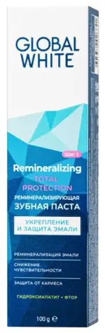 Global White Зубная паста реминерализирущая, паста зубная, 100 г, 1 шт. фото