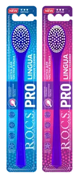 ROCS PRO Lingua Щетка для чистки языка, 1 шт, цвет в ассортименте, ультрамягкая фото
