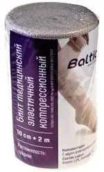 Baltic Medical Бинт медицинский эластичный, 10 см х 2 м, 1 шт, средней растяжимости фото