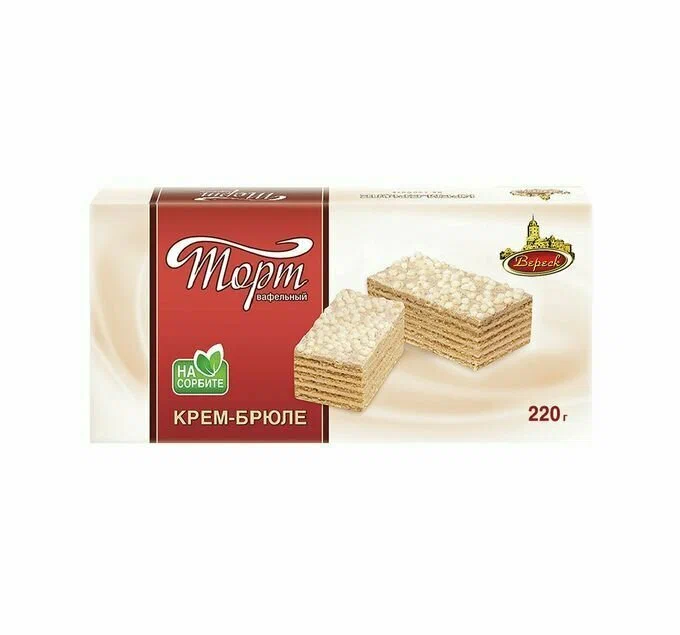 Торт Старый замок на сорбите, 220 г, 1 шт, крем-брюле фото