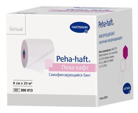 Peha-haft Бинт самофиксирующийся, 8 см x 20 м, 1 шт, белый фото