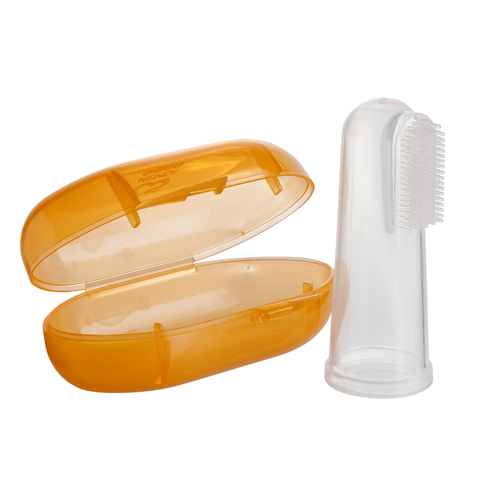 CS Medica kids CS-502 Силиконовая зубная щетка на палец, 1 шт, для детей с 4 месяцев фото