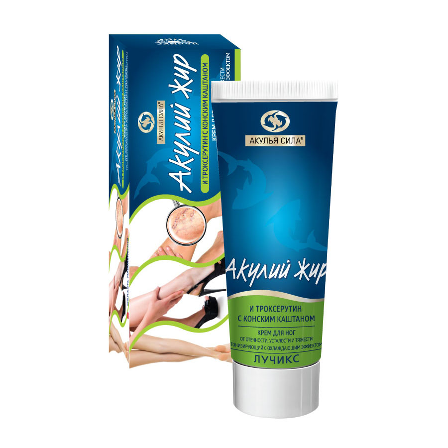 Акулий жир Троксерутин с конским каштаном, крем для ног, 75 мл, 1 шт. фото
