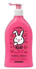 Sanosan Natural Kids Гель для душа и шампунь средство 2в1, 400 мл, 1 шт, с ароматом малины фото