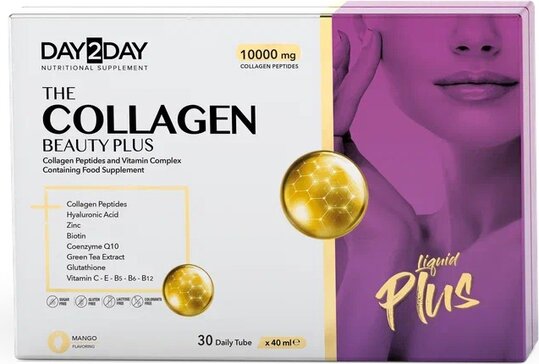 Orzax Day2Day Beauty Plus Коллаген, 10000 мг, жидкость для приема внутрь, 40 мл, 30 шт, манго фото