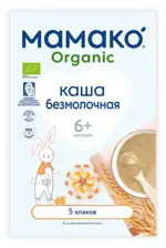 Мамако Organic каша 5 злаков безмолочная, 6+ мес, каша детская безмолочная, 200 г, 1 шт. фото