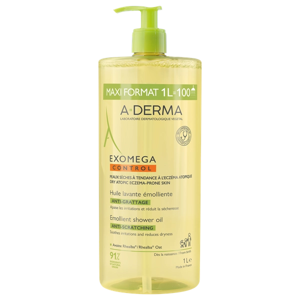 A-Derma Exomega Control Масло смягчающее, масло для душа, 1000 мл, 1 шт. фото