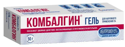 Комбалгин, 5%, гель для наружного применения, 50 г, 1 шт. фото