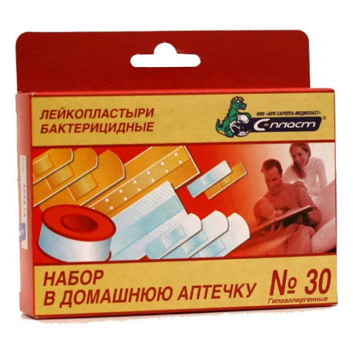 С-Пласт Набор в домашнюю аптечку Пластырь бактерицидный, пластырь медицинский, 30 шт, набор фото