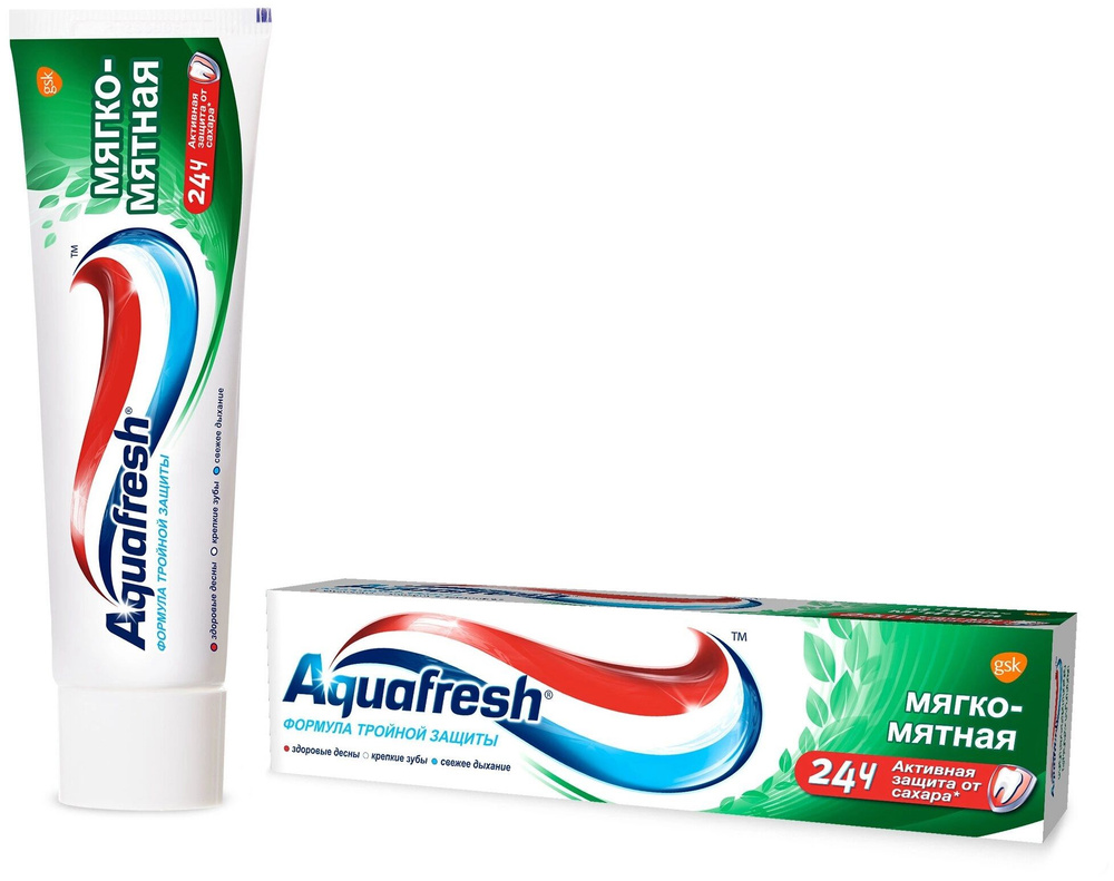 Aquafresh 3+ Мягко-мятная Зубная паста, паста зубная, 100 мл, 1 шт. фото